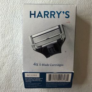HARRY'S 4-PACK 5-BLADE REPLACEMENT CARTRIDGES MADE IN GERMANY Brand New Open Box